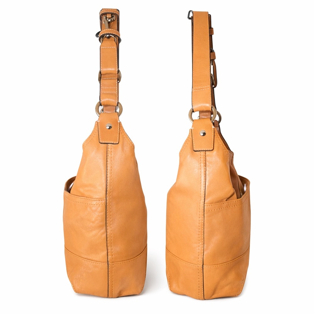 Coach F17489 East West Duffle Convertible Shoulder Bag Camel Tan Leather EUC - Picture 6 of 10